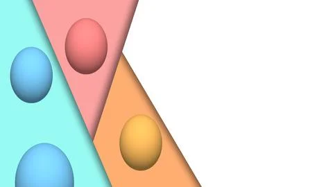 Easter eggs floating on different colour and shape with copy space for east.. Stock Illustration
