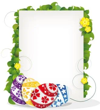 Easter eggs with floral pattern Stock Illustration