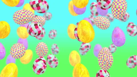 Easter Eggs Flying Stock Footage 86870276