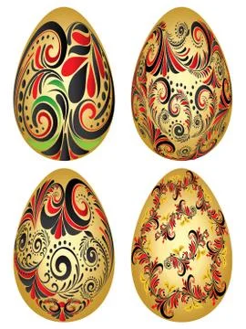 Easter Eggs with Folk Patterns Illustrazione stock