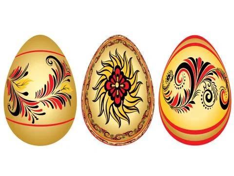 Easter Eggs with Folk Patterns Illustrazione stock