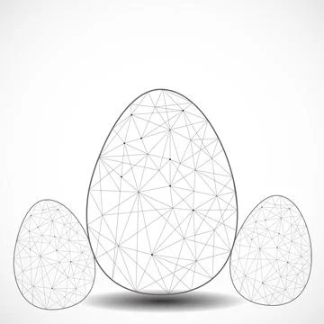 Easter eggs form lines and triangles. Polygonal style. Vector illustration .. Stock Illustration