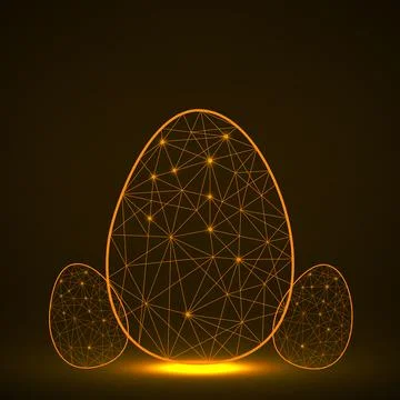 Easter eggs form lines and triangles. Polygonal style. Vector illustration .. Stock Illustration