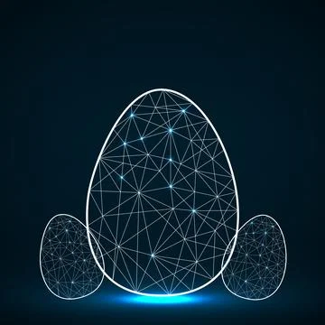 Easter eggs form lines and triangles. Polygonal style. Vector illustration .. Stock Illustration