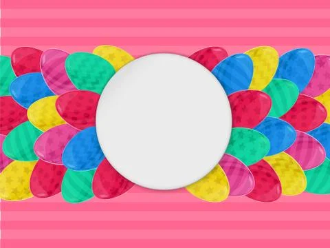 Easter eggs frame cartoon style colorful Stock-Illustration