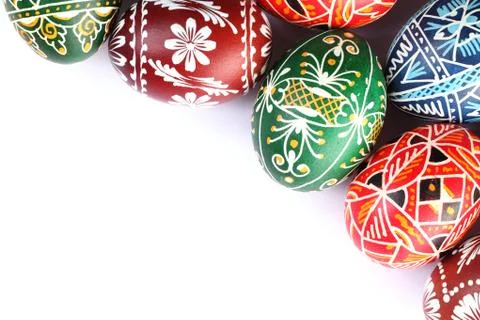 Easter eggs frame Stock Photos
