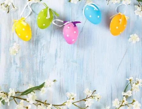 Easter eggs frame. Stock Photos