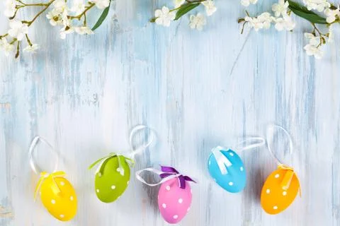 Easter eggs frame. Stock Photos