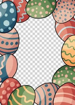 Easter eggs frame with space for your text or photo. illustration isolate  스톡 일러스트