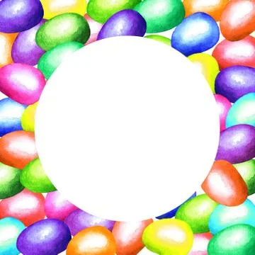 Easter eggs. Frame. Watercolor Stock Illustration