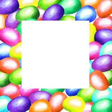 Easter eggs. Frame. Watercolor Stock Illustration