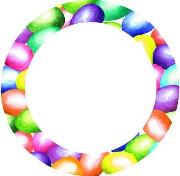 Easter eggs. Frame. Watercolor Stock Illustration