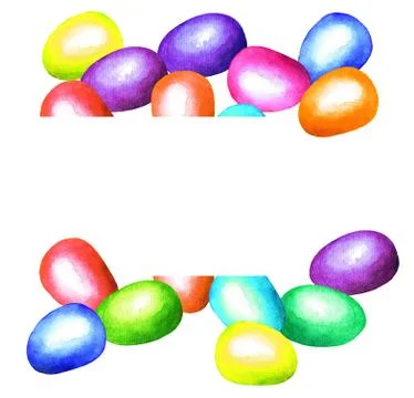 Easter eggs. Frame. Watercolor Stock Illustration