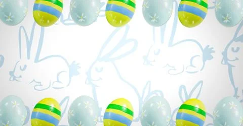 Easter eggs in front of pattern 스톡 일러스트
