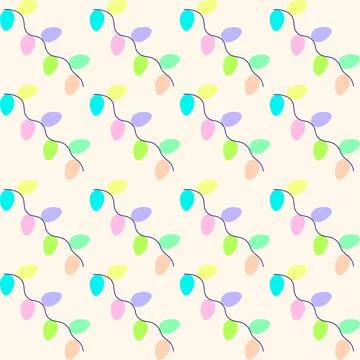 Easter Eggs Garland. Multi-colored seamless pattern Stock Illustration