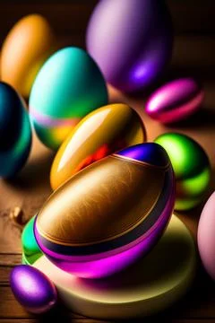 Easter Eggs Glossy Close up Ilustração Stock