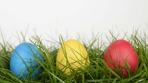 Easter eggs on grass Stock Footage 72752781