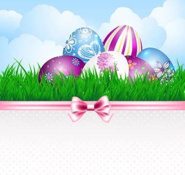 Easter eggs on grass Illustrazione stock