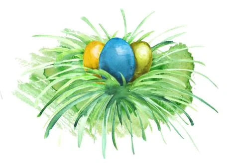 Easter eggs in grass Stock Illustration
