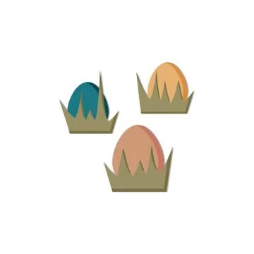 Easter Eggs In Grass Illustrazione stock