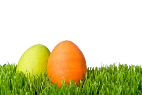 Easter eggs in grass Foto stock