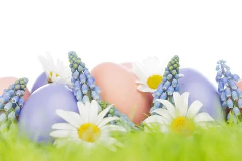 Easter eggs in grass Foto stock