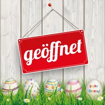 Easter Eggs Grass Wod Geoeffnet Stock Illustration