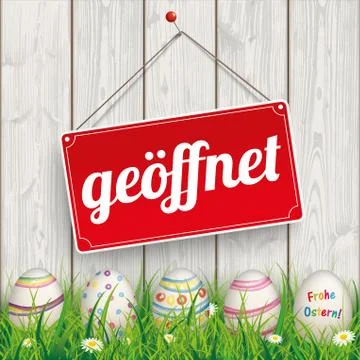 Easter Eggs Grass Wod Geoeffnet Stock Illustration