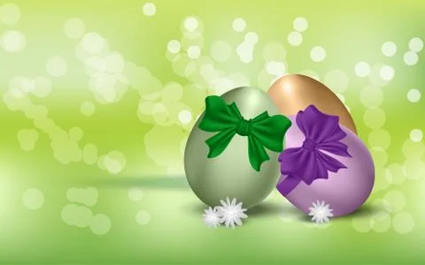 Easter eggs on green background vector illustration Stockillustratie