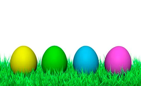 Easter eggs on green grass Stock Illustration