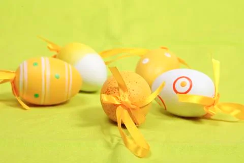 Easter eggs on green Stock Photos