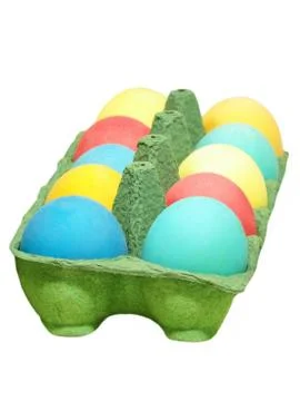 Easter eggs in a green pot. Stock Photos