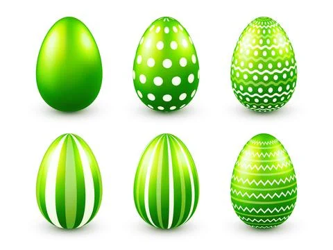 Easter eggs green set. Spring Holidays in April. Seasonal celebration.Egg hunt Illustrazione stock