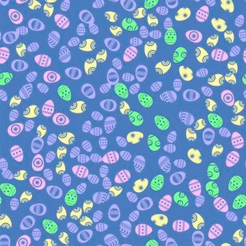 Easter Eggs Greeting Card. Seamless Pattern Stock Illustration