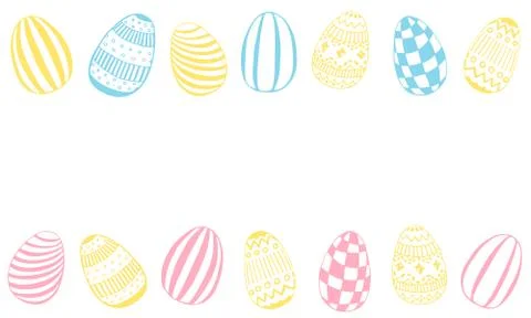 Easter eggs hand drawn vector illustration. Banner background. Stock Illustration