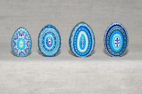 The Easter eggs, hand-painted with acrylic paints Foto stock