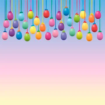 Easter Eggs Hanging Decoration Stock Illustration