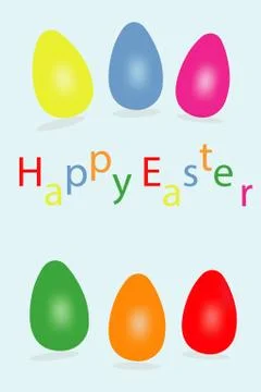 Easter eggs. Happy easter card. Multi-colored Easter eggs. Easter. Easter egg Stock Illustration