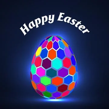 Easter eggs with hexagons. Vector illustration Stock Illustration