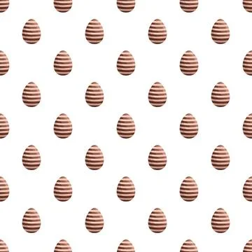 Easter eggs horizontal stripes chocolate seamless pattern Stockillustratie
