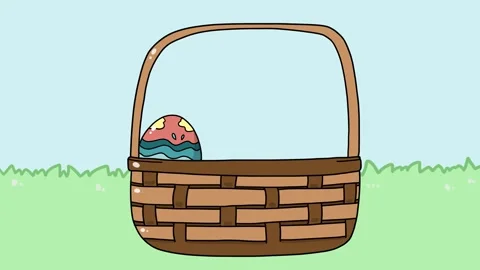 Easter eggs hunt bunny basket Stock Footage 233658826