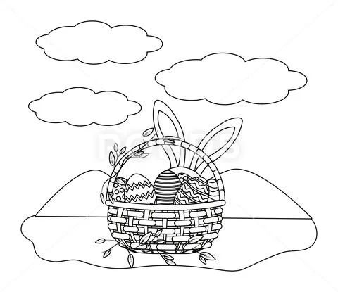 Easter eggs hunt Stock Illustration