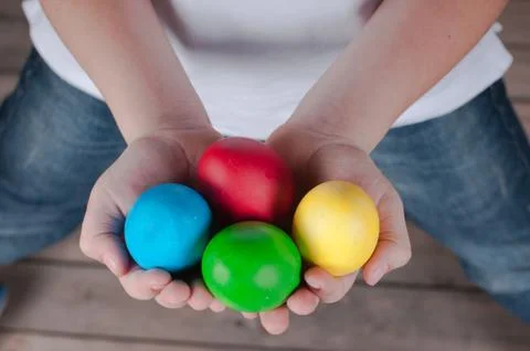 Easter eggs hunt Stock Photos