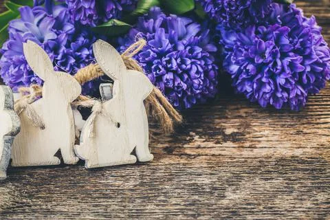 Easter eggs with hyacinth Foto stock