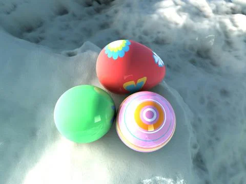 Easter eggs on ice Stock-Illustration