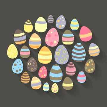 Easter eggs icon set Stock Illustration