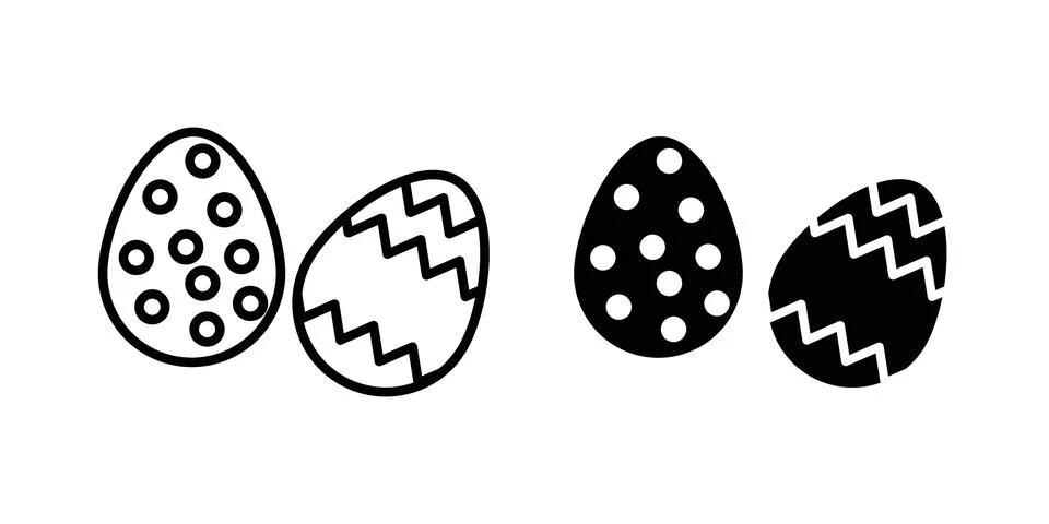 Easter eggs icon set modern line and solid style collection. Illustrazione stock