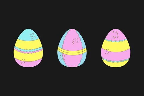 Easter eggs icons. Decorative colored set for creative cards, invitations Stock-Illustration