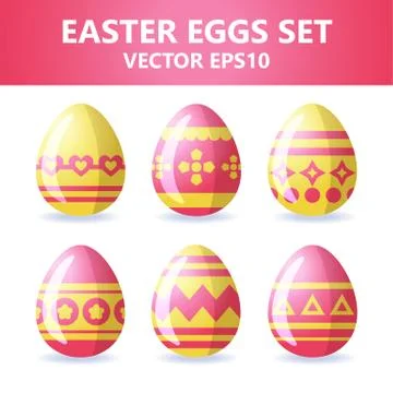 Easter eggs icons. Easter eggs for Easter holidays design on white background Stock Illustration