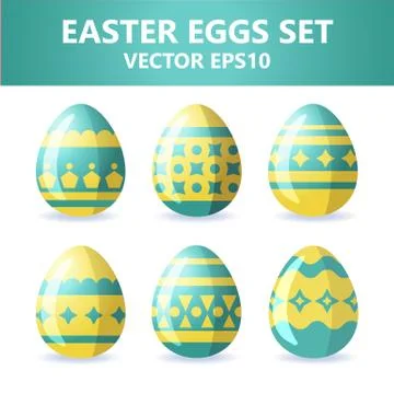Easter eggs icons. Easter eggs for Easter holidays design on white background Stock Illustration